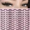 APCYUST Lashes Natural False Eyelashes 30 Pairs Cluster Inspired Cat Eye Lash Strips Medium Length Wispy Eyelash Pack Soft Everyday Look Lightweight Fake Pestañas Postizas for Beginners Daily Makeup