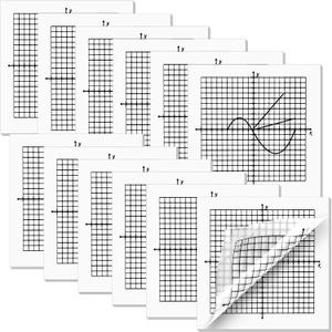 Xaatren 600 Sheets 12 Pads Graph Paper Sticky Notes Transparent 3 x 3 Inch, Graph Paper Sticky Pads 20 x 20 Four Quadrant Self Stick Note for Office School Math Supplies