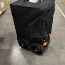 Uyittour Collapsible Wagon Cart Heavy Duty Foldable, Folding Beach Wagon with Big Wheels for Sand, Utility Grocery Cart with Side Pocket and Brakes for Camping Sports Outdoor Activities, Black