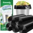 2 Gallon 120pcs Small black Trash Bags(Fit 1.8-2 Gal) Plastic black Garbage Bags,Bathroom Trash Can Bin Liners,Waste Basket Liner,Fit 6-8 Liter, 1.8 Gallon,2 Gallon (2-Black120)