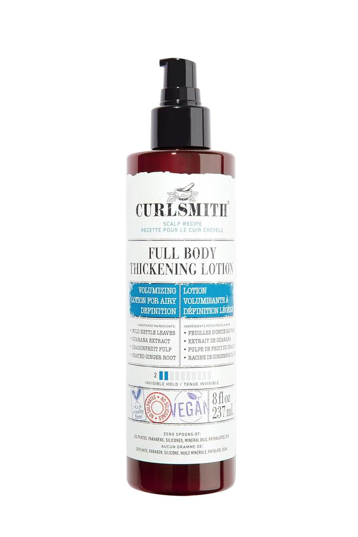 CURLSMITH - Full Body Thickening Lotion - Instant Volume for All Hair and Curl Types, Vegan (237ml/8 fl oz)