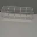 Uniclife Clear Acrylic Pen Holder for Desk, Plastic Pencil Holder Pen Organizer with 5 Compartments, Desktop Stationery Organizer for Office Home School, Vertical Makeup Brush Holder, 11.3" x 3" x 4"