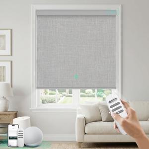 HeyBlinds Blackout Smart Motorized Blinds with Remote, 40" W x 72" H