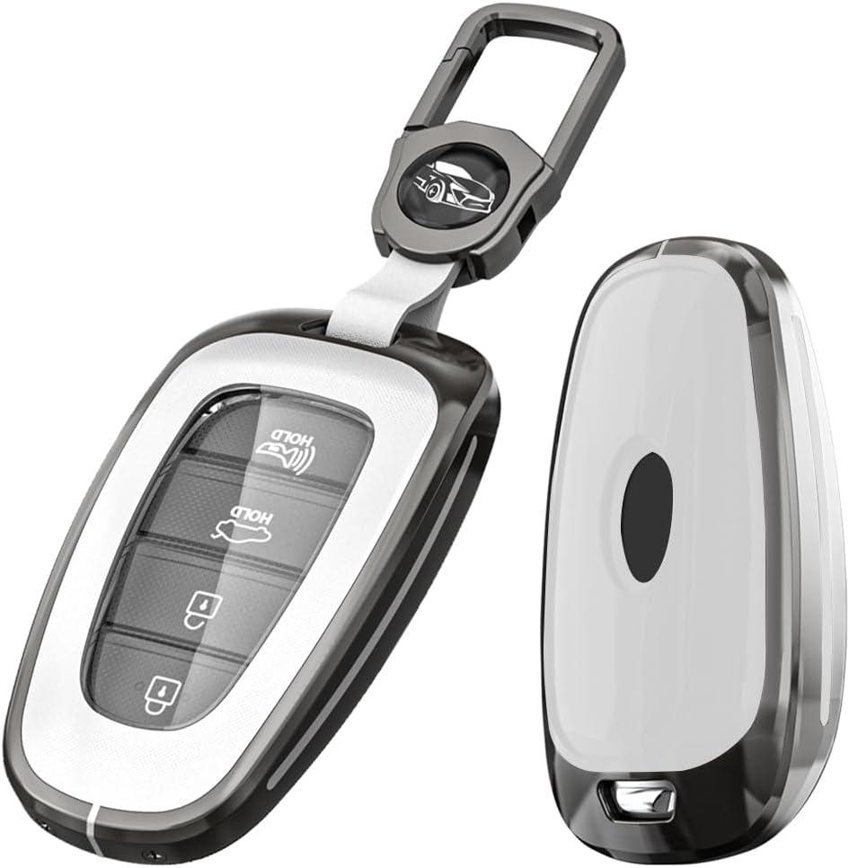 Alloy Metal Key Fob Cover,Compatible with 2020 2021 2022 Hyundai Sonata Santa fe Tucson