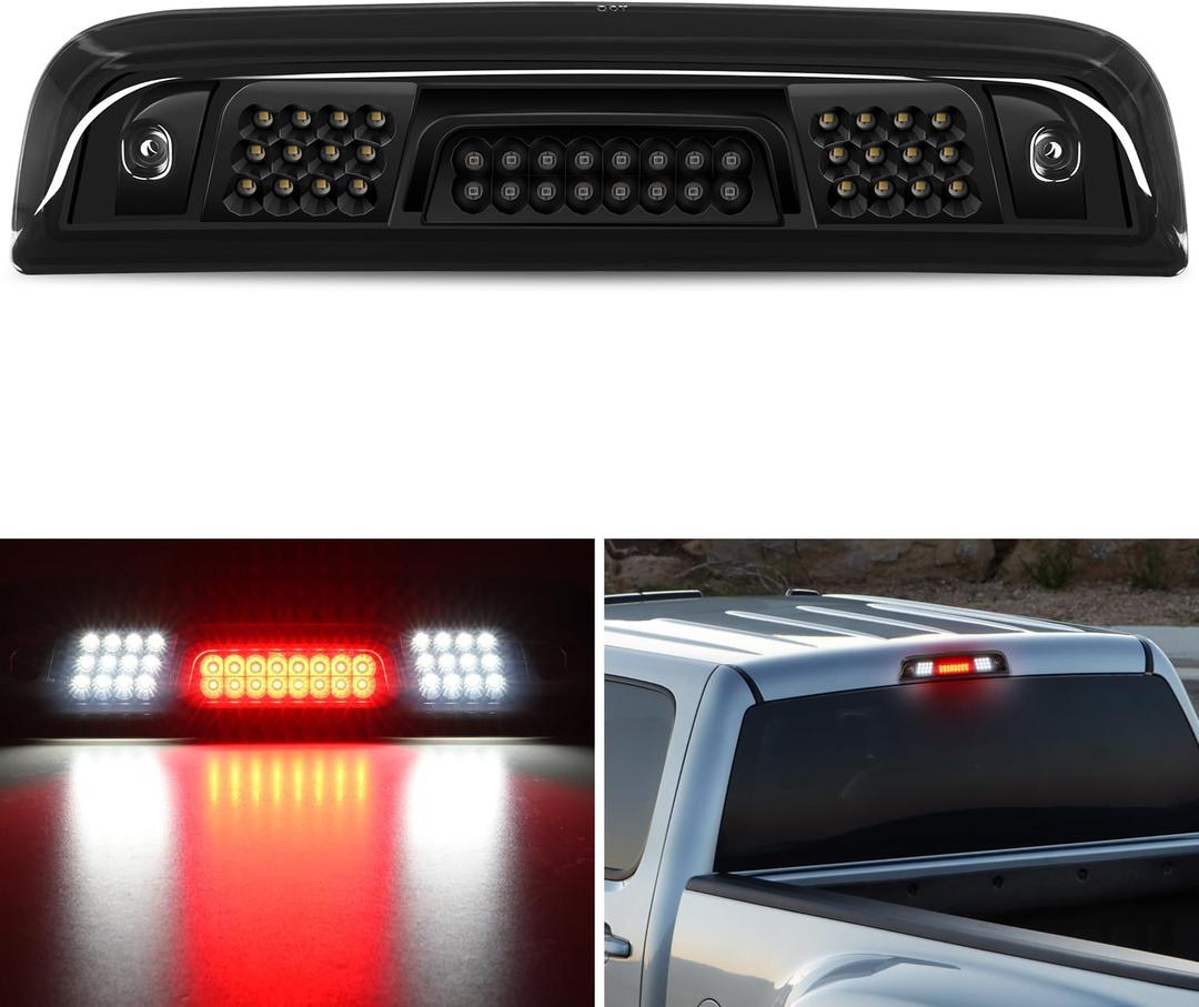 Nilight Third Brake Light High Mount 3rd Stop Reverse Cargo LED Lighting for Chevy Silverado GMC Sierra 1500 2500 3500HD 2014-2018 Pickup Truck Rear Cab Center Tail Lights (Smoked Lens)