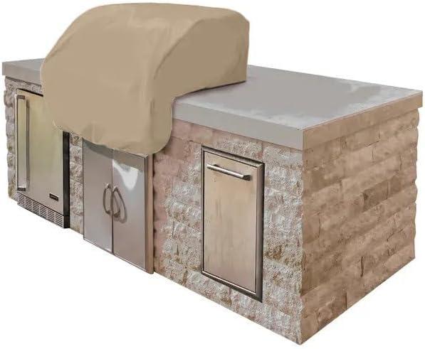 Covermates Classic Built-in Grill Cover  All-Weather Water-Resistant Outdoor BBQ Cover with Elastic Hem, Heavy Duty Vinyl Protection for Outdoor Kitchens, 34W x 30D x 18H, Classic Tan