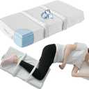 Cool Knee Pillow for Side Sleepers Hip Pain 4in, Adjust Leg Pillow for Multi-uses, CertiPUR-US Memory Foam Knee Pillow for Side Sleeper, Leg Pillow for Side Sleeping with 2 Straps, White