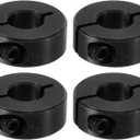 PATIKIL Bore 12mm Single Split Shaft Collar 28mm OD 11mm Thickness, 4 Pack 45#Carbon Steel Locking Collar Clamp Style with Set Screw for Machine Tools Industry, Black (12mm/7/16inch)