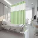 Cniuyhi Inherent Flame Retardant Hospital Curtains, Cubicle Medical Grommet Curtains for Room Divider, School Nursery, Hospital(1 Panel, Green, 15x8ft) (180"W x 96"L (Pack of 1))