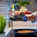 XinXu Gravity Electric Pepper and Salt Grinder Set, Adjustable Coarseness, Battery Powered with LED Light, One Hand Automatic Operation
