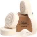 Ribbli 3 Rolls Ivory Ribbon 5/8 Inch x 18Yards Cream White Handmade Cotton Frayed Fringe Ribbons for Wrapping Wedding Invites Bridal Bouquets Baby Shower DIY Crafts Home Decor