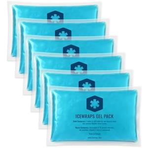 ICEWRAPS Hot & Cold Ice Packs - 3 x 5 in. Soft Gel Ice Packs – Reusable for Injuries Headaches, Joints, Fevers, & More – Made of Pro-Grade, Puncture-Proof Material (6 Packs)