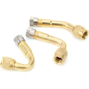High Quality Brass Tyre Valve Extension 3 Piece Set with Rubber Gaskets for Easy Installation (Gold)