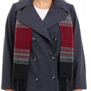 LONDON FOG Women’s Plus-Size Double Breasted Peacoat with Scarf(Charcoal), 2X