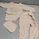 Renotemy Newborn Baby Boy Fall Clothes, Long Sleeve Letter Printed Rompers Plaid Pants Hat Outfits Clothing Set 0-18 Months, 12-18M