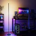 RGB Corner Floor Lamp, 65" Color Changing LED Floor Lamp Bluetooth APP Remote Control Music Sync Modern Standing Lamp 16 Million DIY Colors with Heavy Base for Living Room Bedroom GameRoom (1PC)