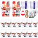 Wonderjune 24 Sets Fishing Party Favors Candy Little Tackle Boxes with Red White Floater Thank You Cards for Making My Reel Fun Fishing Theme Party Decorations