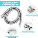 6-Setting Shower Head with Handheld, JDO High Pressure Hand held Shower Head, 4.7 Inch Chrome Detachable Showerhead Set with 59 Inch Stainless Steel Hose and Adjustable Showerhead Holder