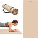 Yoga Mat Extra thick 8mm Exercise mat, Soft Lightweight TPE Fitness Mat with strap, High Elasticity, Anti-fatigue,non-slip mat for Women, Yoga, Camping, Travel, Gym & Outdoor | 72"L x 0.32"Th