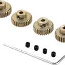 ShareGoo 7075 Aluminum Alloy 48P 3.175mm Pinion Gear Sets 28T 29T 30T 31T Motor Gears Fit 3.175mm (1/8-Inch) Shaft Compatible with HPI Losi Axial Traxxas Tamiya 1/10 RC Car,4Pack