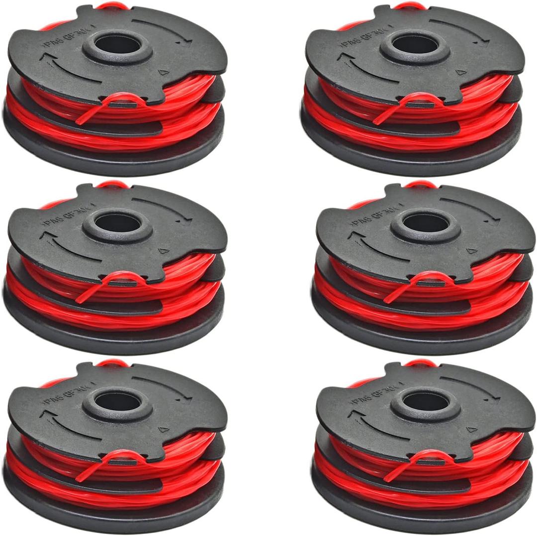 6 Pack 0.065'' Replacement Trimmer Spools for Hyper Tough Weed Eater String Trimmer Compatible with Hyper Tough GGT500WU 4.6 Amp Electric String Trimmer HT18-401-004-01 HT-21-401-002-04