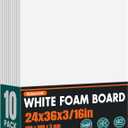 10 Pack White Foam Board 23.5" x 35.5" Poster Board 3/16" Thick