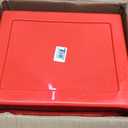 Storex Letter Size Deep Storage Tray – Organizer Bin with Non-Snap Lid for Classroom, Office and Home, Red, 5-Pack (62545A05C)