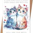 4 x Cat Valentines Day CardsCute Valentines Day Gifts for Her Him, Cat Valentines Day Card Gifts for Wife Husband Boyfriend Girlfriend (Greeting Card-118)