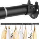 FIRJOY Closet Rods for Hanging Clothes (Black, 18.0" - 52.0")
