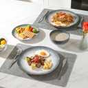 Sweejar Dinnerware Sets Service for 4, 12 pcs Porcelain Plates and Bowls for Kitchen, Housewaring Gift, Chip and Scratch Resistant Dish Set, Handmade Dishwasher and Microwave Safe Plate Set, LightGray