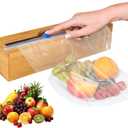 Plastic Wrap Dispenser with Cutter - Fits 12" Rolls - Cuts Aluminum Foil, Saran Wrap, Cling Wrap, Wax Paper