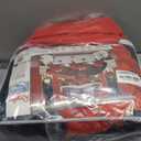 9 pcs Queen Bed in a Bag with Curtains | Boho Red Rose Bedspread, Pillowcases, Print & Solid Curtains | Microfiber, Silky Soft | Comforter Sets with Matching Curtains | Bedroom & RV Decor (Queen (86"x86"), Style-2)