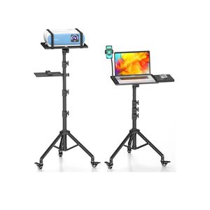 Projector Stand Tripod on Wheels, Adjustable Height 31-56 Inches, Laptop Tripod Stand Rolling, Heavy Duty Projector Tripod Metal Construction, Multifunctional for Office & Home