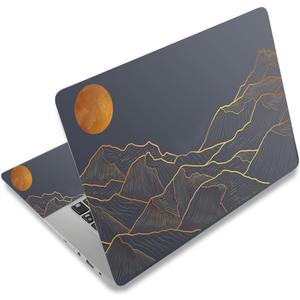 Laptop Decal Sticker Skin Cover, 11.612" 13" 13.3" 14" 15" 15.4" 15.6" Laptop Netbook Vinyl Skin Sticker Cover Art Notebook Protector (2 Wrist Pad Skins), Removable Reusable, Abstract Mountain