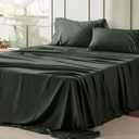 Bedsure King Size Sheets Set - 4 Pieces Soft King Sheets - Breathable & Cooling - Hotel Luxury - Easy Care Polyester Microfiber Bedding for Women, Men, Olive Green