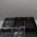 Simple Houseware Stackable Plastic Woven Basket Organizer, 6 Pack, 14.5" x 8.5" x 3.5", Black