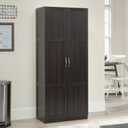 Sauder Storage Cabinet/ Pantry Cabinets, 29.61 " x D: 16.02 " x H: 71.50", Cinnamon Cherry finish, W: 29.69" X D: 16.34" X H: 71.10"