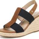 LifeStride Womens Tallulah Espadrille Wedge Sandal Navy/Tan 6 M