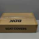 BDK PolyPro Seat Covers Full Set in Beige on Black Front and Rear Split Bench Seat Covers for Cars, Easy to Install , Car Accessories for Auto Trucks Van SUV