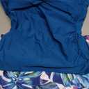 B2prity Women's Ruched Tankini Suimsuits V Neck Wrap Tie Back Two Pieces Bathing Suit Tummy Control Swimwear Blue,Print Small