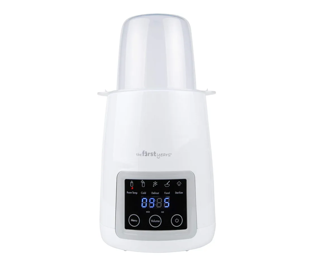The First Years Gentle Warmth Digital Baby Bottle Warmer - Bottle Warmer for Breastmilk, Baby Formula, and Baby Food - Includes Milk Warmer, Basket, and Cup - White