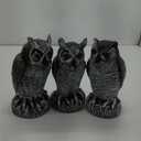 3-Pack Owl Decoys for Bird Deterrent - Weatherproof Bird Repellent Devices for Outdoor Use - Plastic Owls to Scare Birds Away and Control Garden Pests