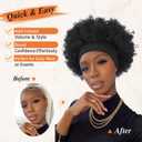 Afro Curly Headband Wig for Black Women,Short Kinky Curly Synthetic Wig with Super Elastic Headband Glueless Quick Wear And Go Fluffy Bouncy Afro Wig for Daily Party(TGrey)