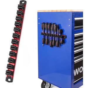 WORKPRO Magnetic Screwdriver Organizer and Wrench Organizer, Aluminum Rail Magnetic Tool Organizer, Tool Holder, Toolbox Organization, 12 Slots Screwdriver and Wrench Holder (Tools not Included)