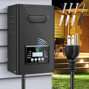 500W Low Voltage Landscape Transformer, Landscape Lighting Transformer with Timer and photocell Sensor, 120V AC to 12V/15V AC Outdoor Weatherproof Low Voltage Transformers for Landscape Lighting