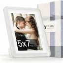 2 x Crystal 5x7 Picture Frame,1 Pack, Fits 5x7 Photo or 4x6 with Mat, Acrylic Front & Durable ABS Frame, Shatterproof UV-Resistant Tabletop Display, Vertical/Horizontal Home Dcor Frame