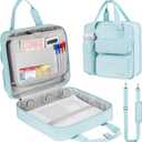 Zipper Binder 3 Ring, 500 Sheets Capacity, Binder 2 Inch with Shoulder Strap Fits 13 Inch Laptop for School and Office,Blue