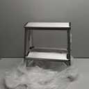 2 Step Ladder, Aluminum Folding Step Ladder, Portable Small Kitchen Step Stool, Lightweight with Widen Pedals by Glosiory, Solid Handy Metal Step Stool for Home, Kitchen, RV, SUV, Garage, 330lbs