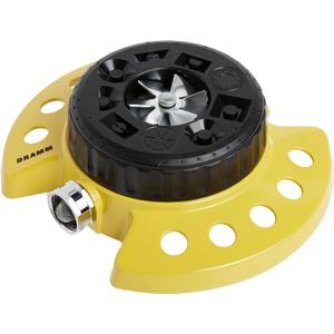 Dramm ColorStorm 9-Pattern Premium Turret Sprinkler With Heavy Duty Metal Base - Yellow #15023