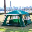 KTT Extra Large Tent 10-12-14 Person(B),Family Cabin Tents,2 Rooms,3 Doors and 3 Windows with Mesh,Straight Wall,Waterproof,Double Layer,Big Tent for Outdoor,Picnic,Camping,Family Gathering